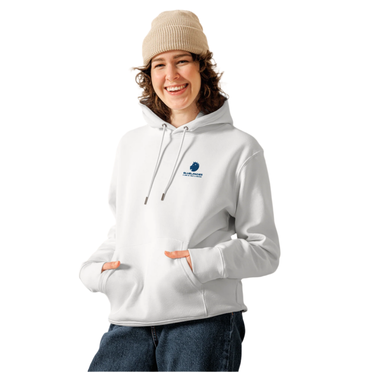 Bluelander Unisex Hoodie: 300 GSM Soft Cotton, Derby Ribbed.