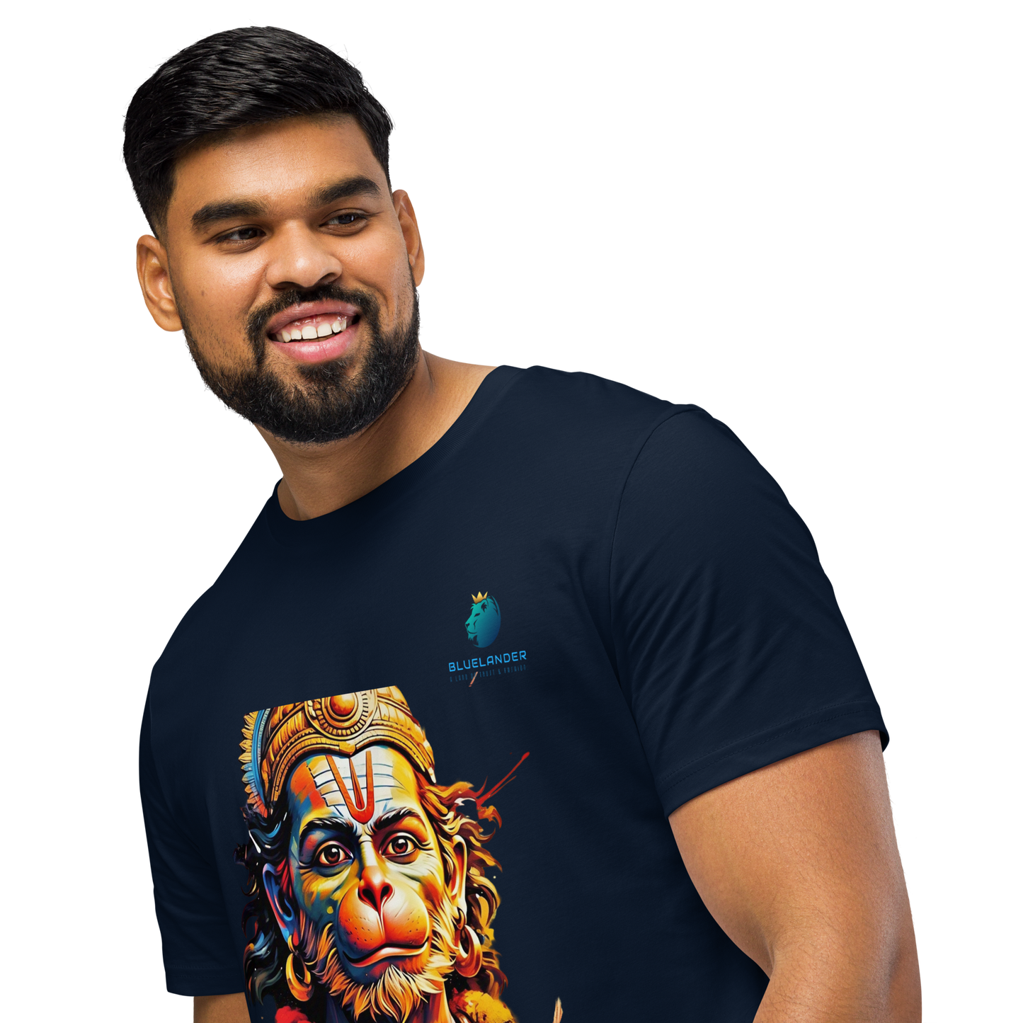 Premium Hanuman T-Shirt: Wear Divine Power,Bluelanders Bio-Washed Cotton