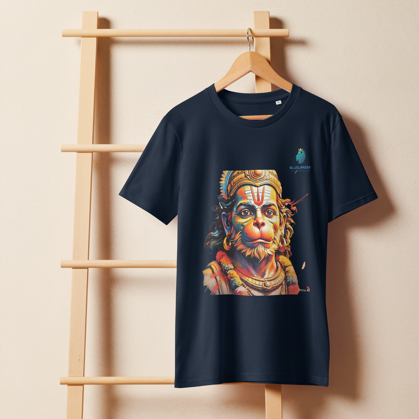 Premium Hanuman T-Shirt: Wear Divine Power,Bluelanders Bio-Washed Cotton