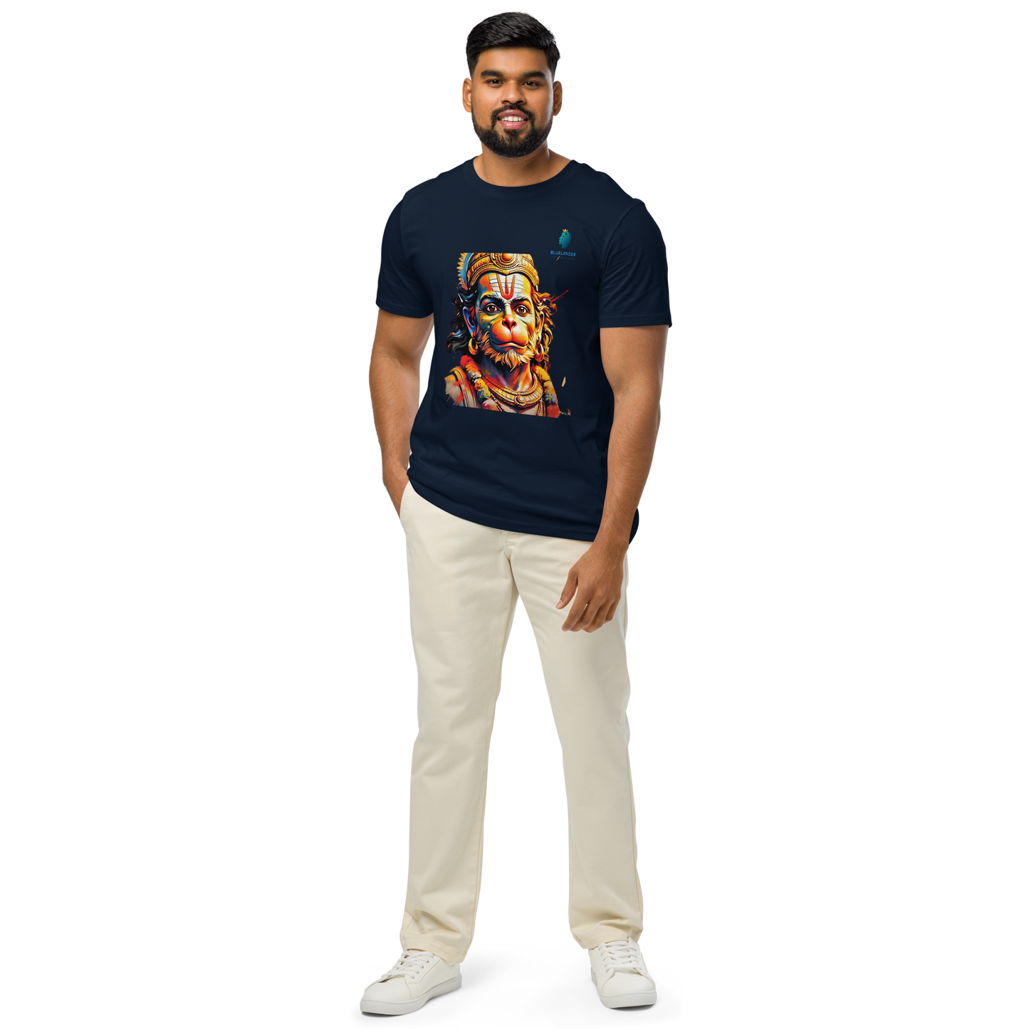 Premium Hanuman T-Shirt: Wear Divine Power,Bluelanders Bio-Washed Cotton