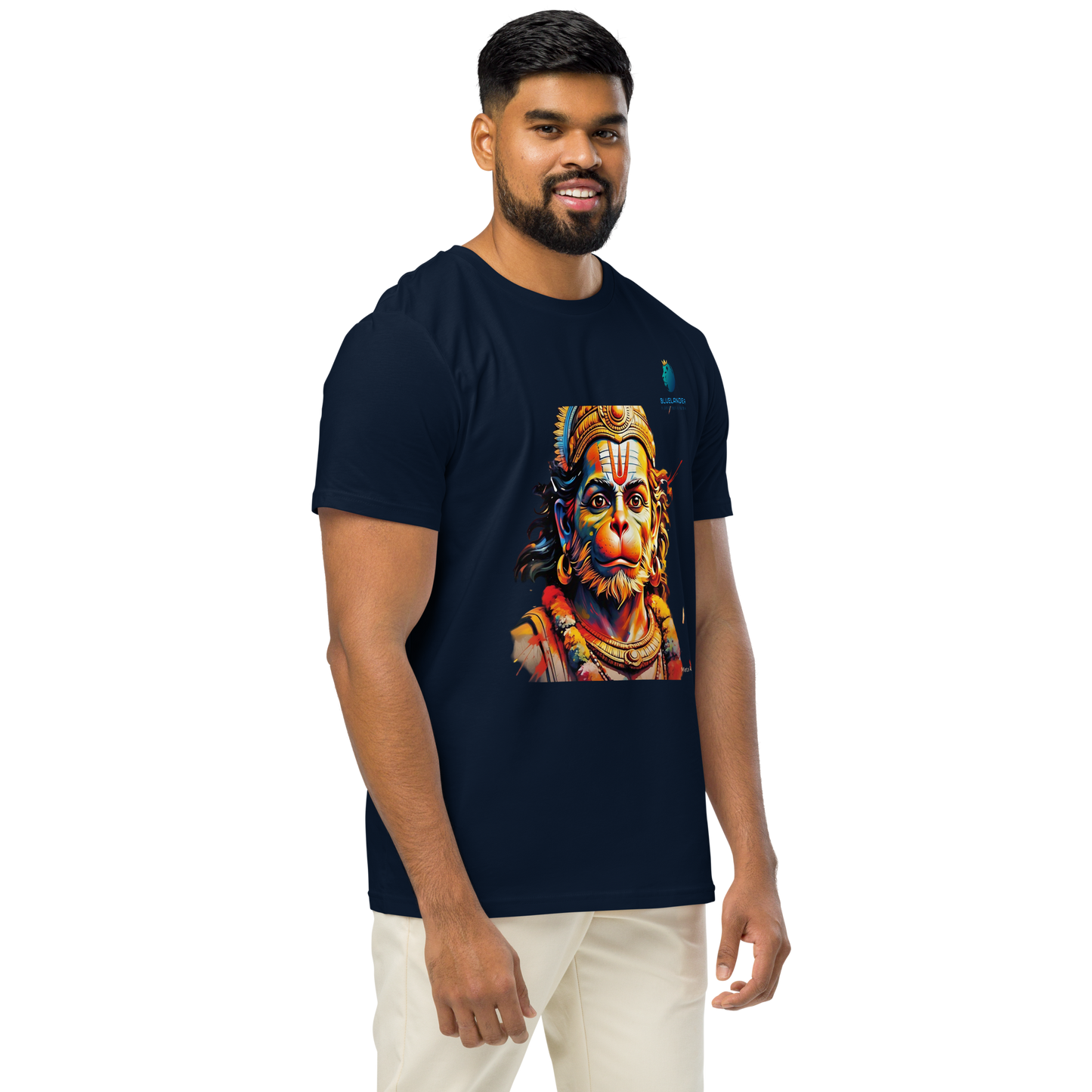 Premium Hanuman T-Shirt: Wear Divine Power,Bluelanders Bio-Washed Cotton