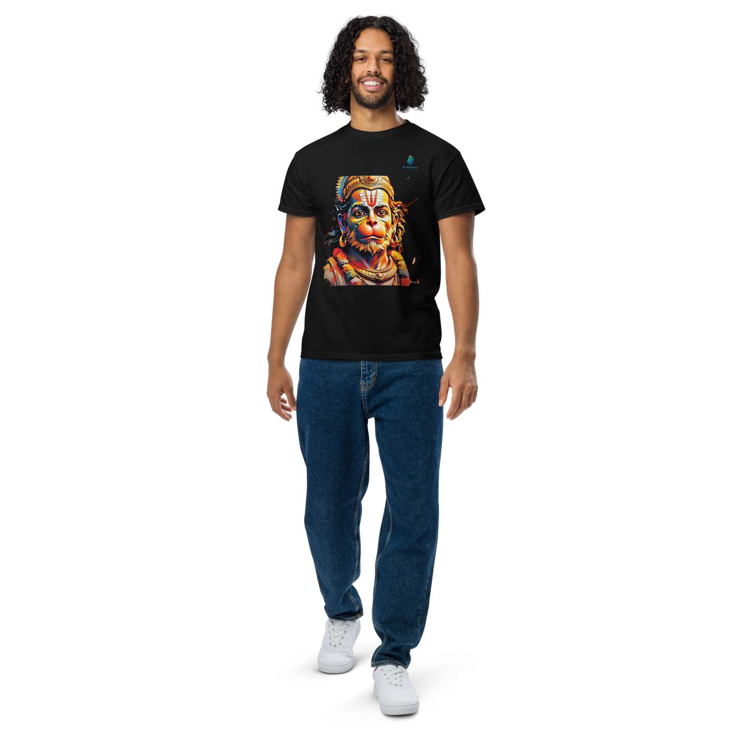 Premium Hanuman T-Shirt: Wear Divine Power,Bluelanders Bio-Washed Cotton