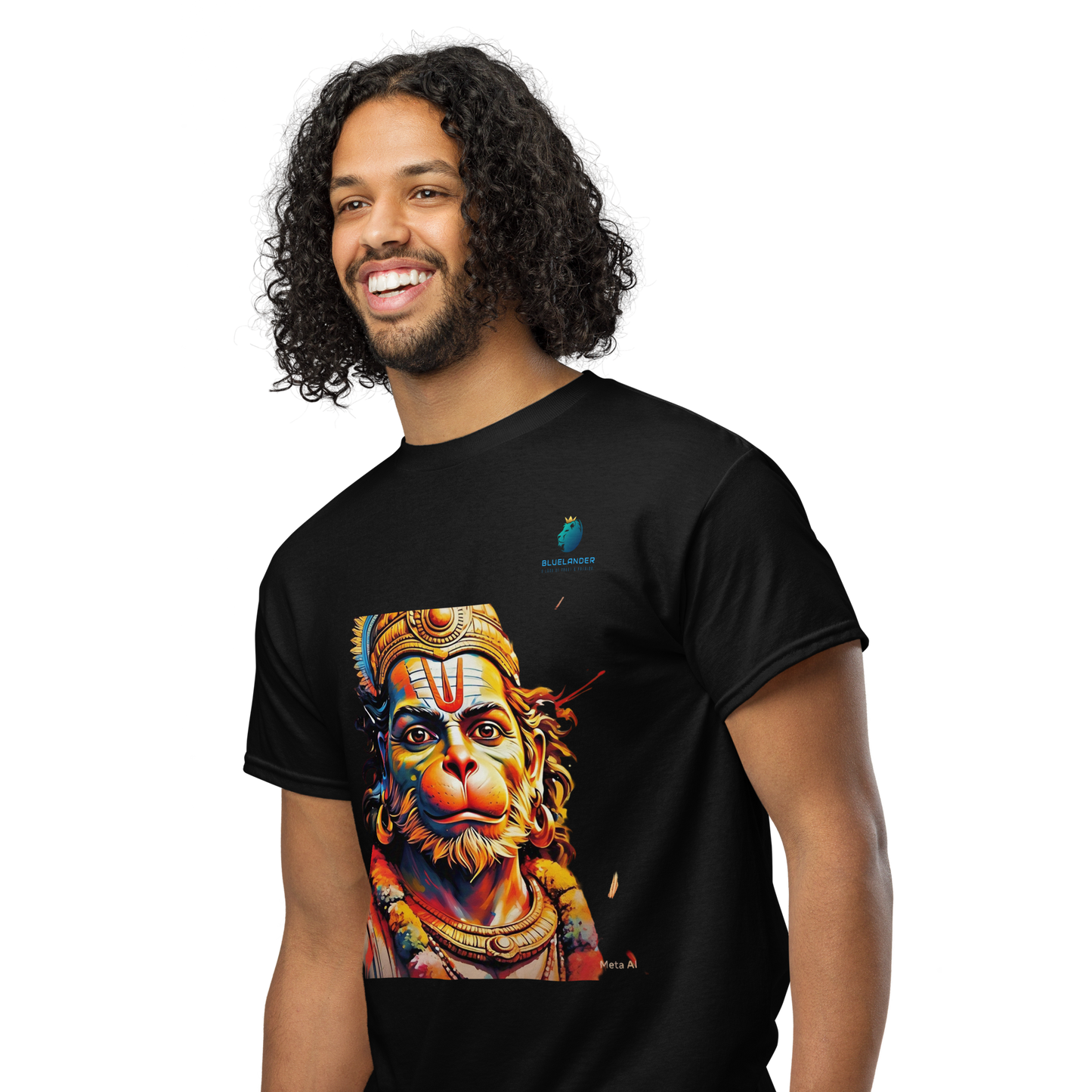 Premium Hanuman T-Shirt: Wear Divine Power,Bluelanders Bio-Washed Cotton