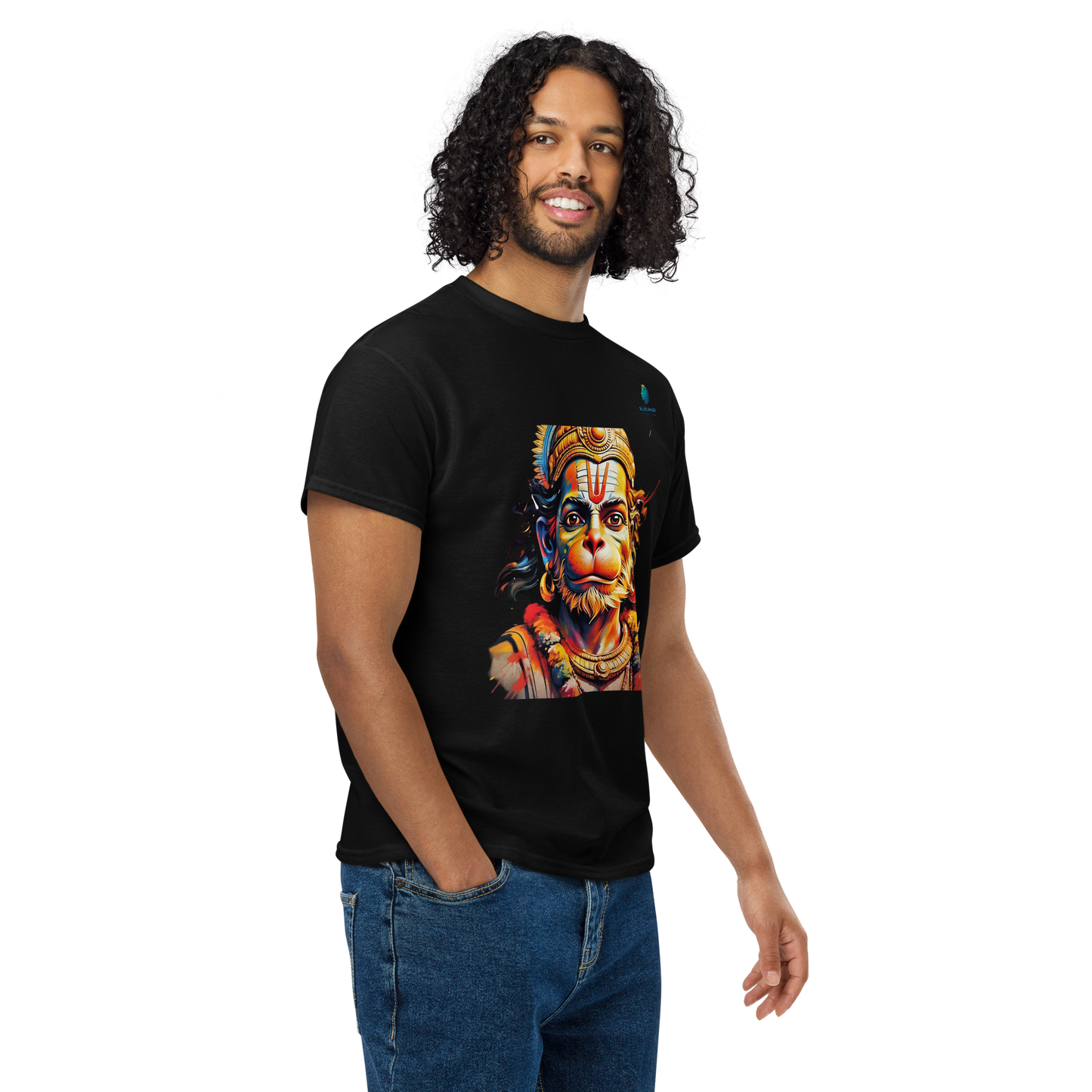 Premium Hanuman T-Shirt: Wear Divine Power,Bluelanders Bio-Washed Cotton