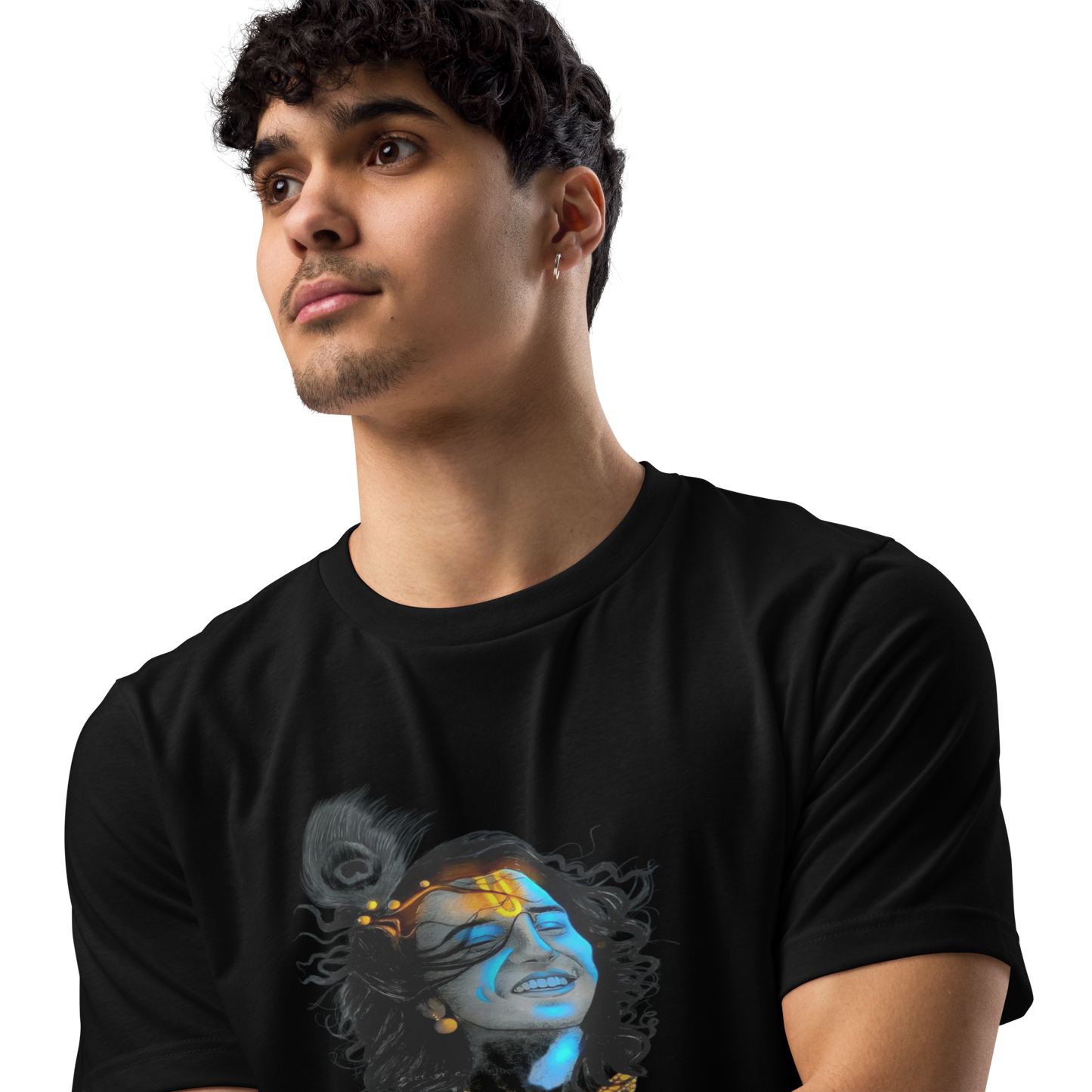 Experience Krishna's Love: Bluelander's Soft Cotton T-Shirt,Spiritual Fashion.