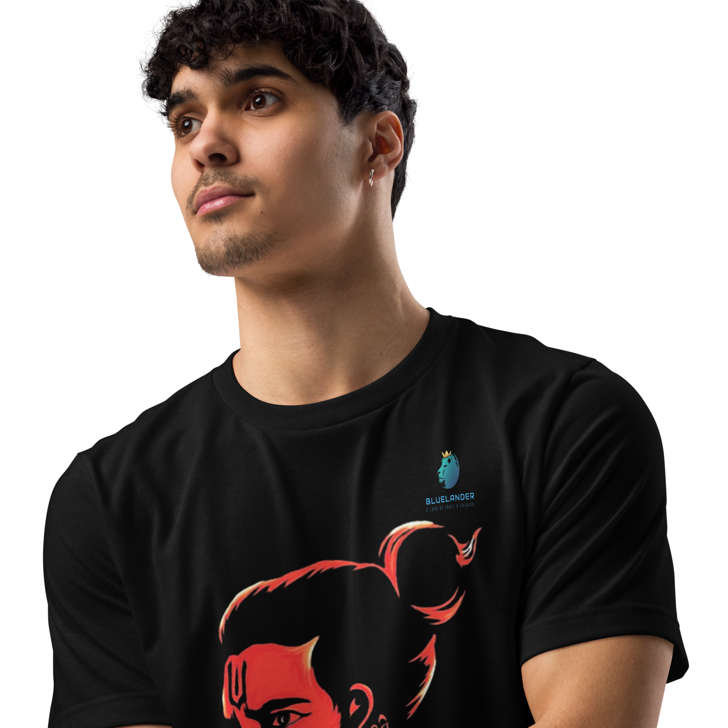 Hanuman's Blessing, Soft and Pure: Bluelanders Divine Protection premium cotton T-Shirt.