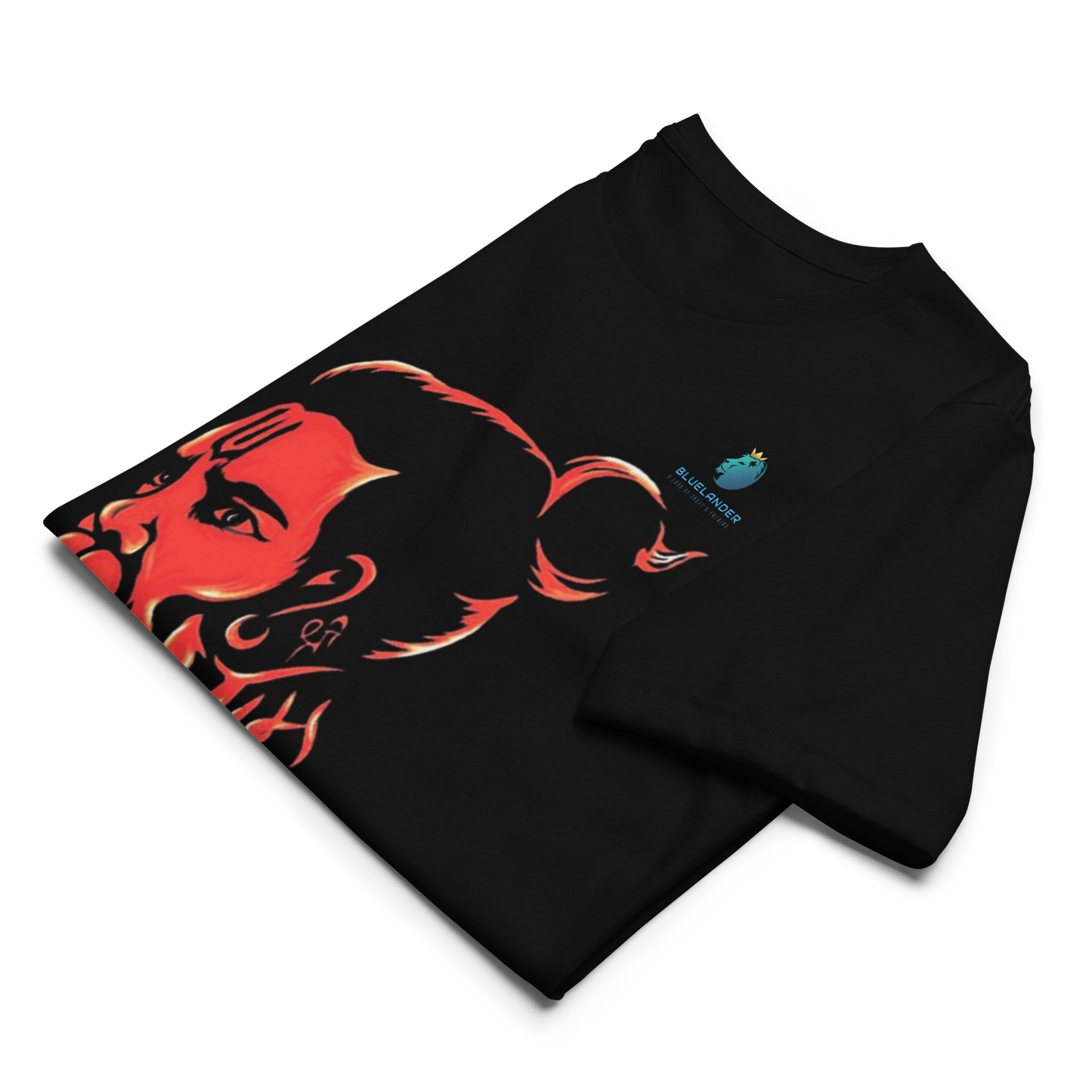 Hanuman's Blessing, Soft and Pure: Bluelanders Divine Protection premium cotton T-Shirt.