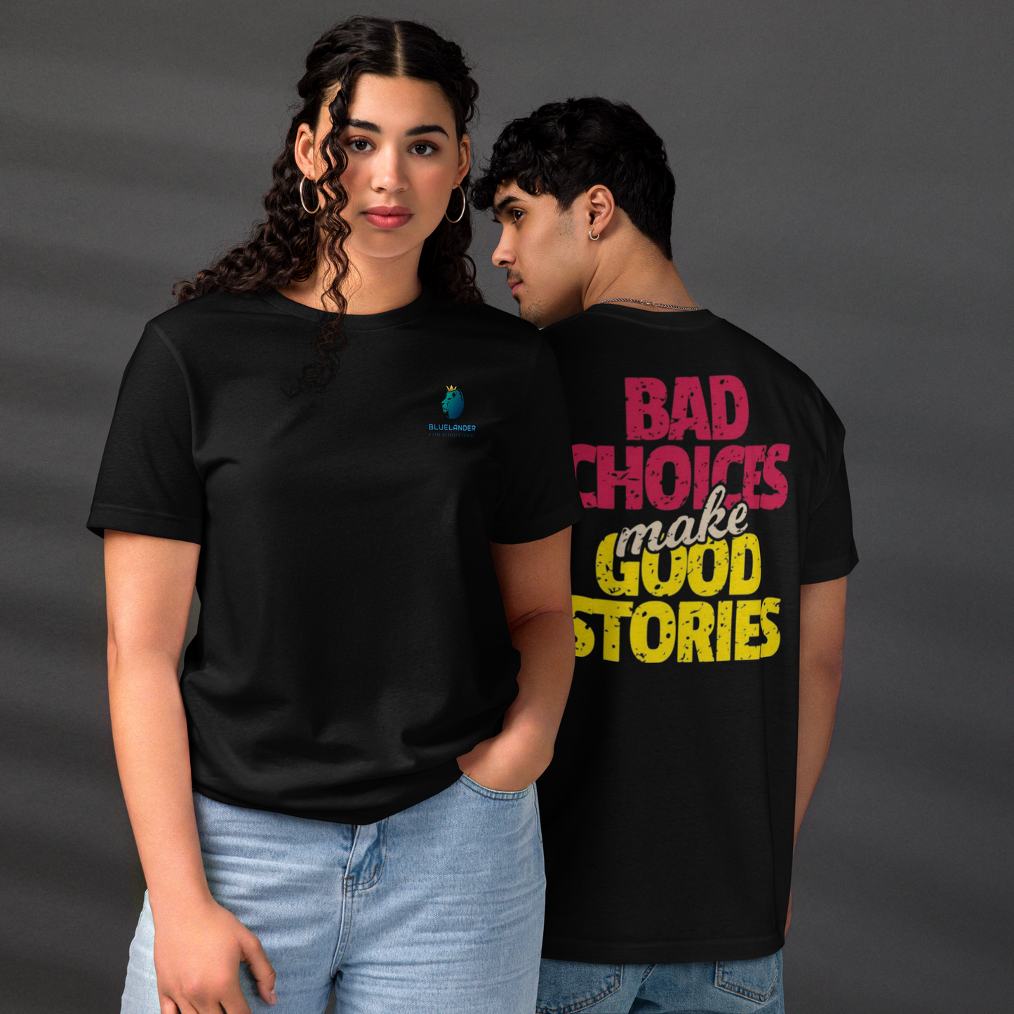 Let's create good stories together: Bluelander's Premium Cotton Bio-Washed Half-Sleeve T-Shirt