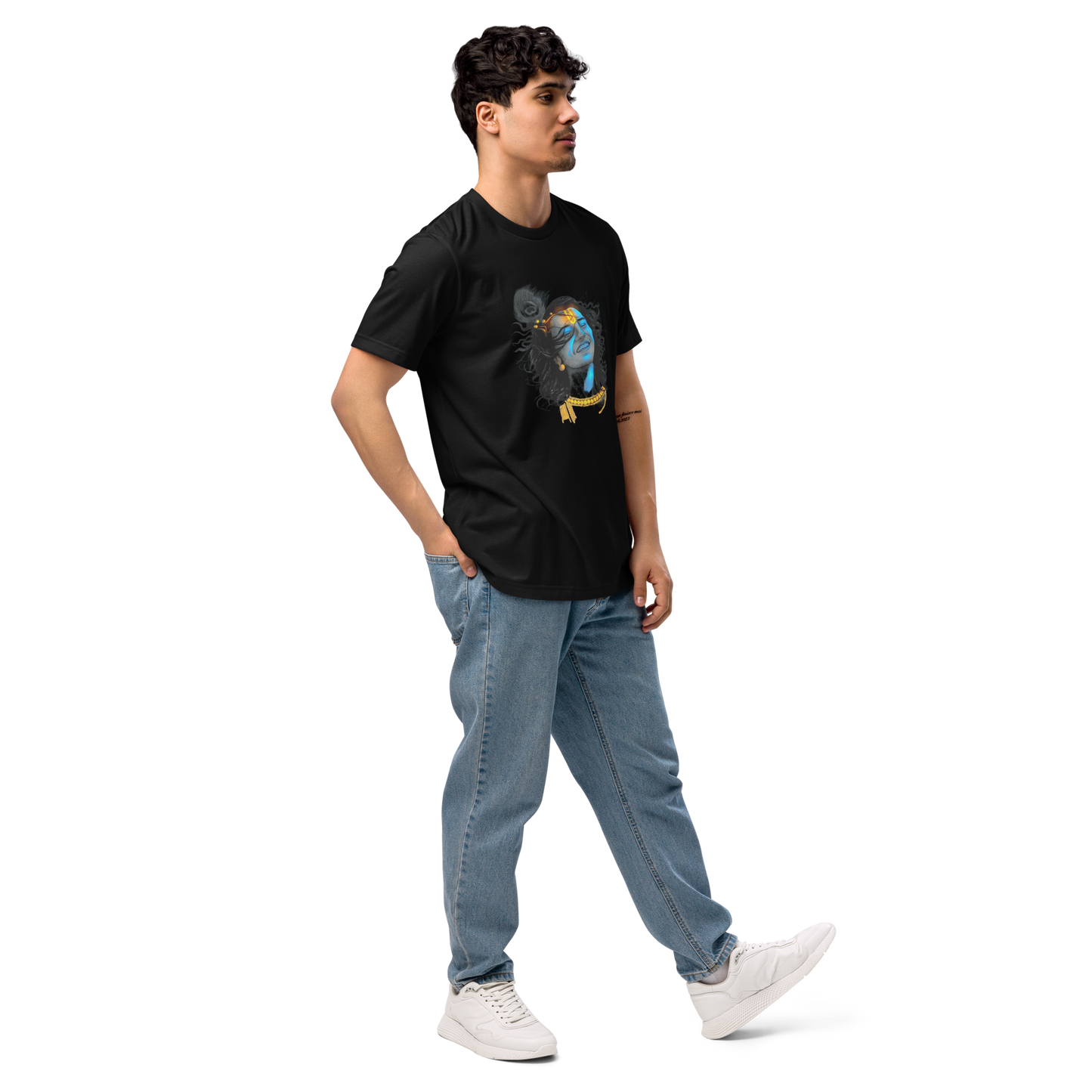 Experience Krishna's Love: Bluelander's Soft Cotton T-Shirt,Spiritual Fashion.