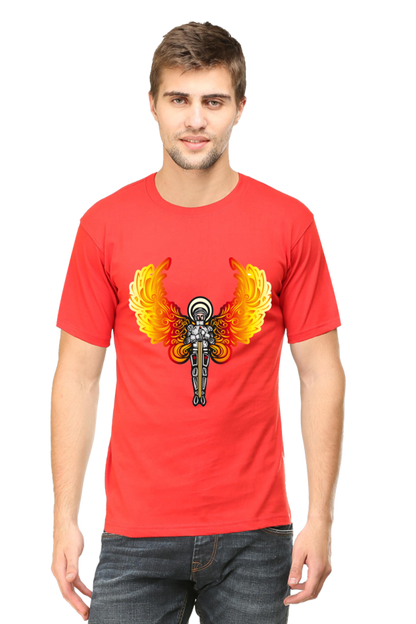 Step into the Future of Fashion with Bluelander's Cotton Half Sleeve T-Shirts: Experience Night Glow Designs that Illuminate Your Style!