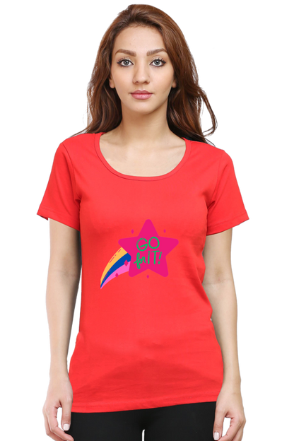 Show Your Feminism with Colors of Love: Bluelander's Girls Cotton Half Sleeve Shirt - Empower Your Style!