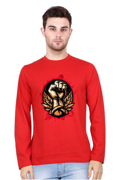 Rock the Look with Bluelander Cotton Full Sleeve T-Shirt | 'Fight Like a Rock Star' Design | 100% Cotton, Pre-Shrunk, Bio Washed