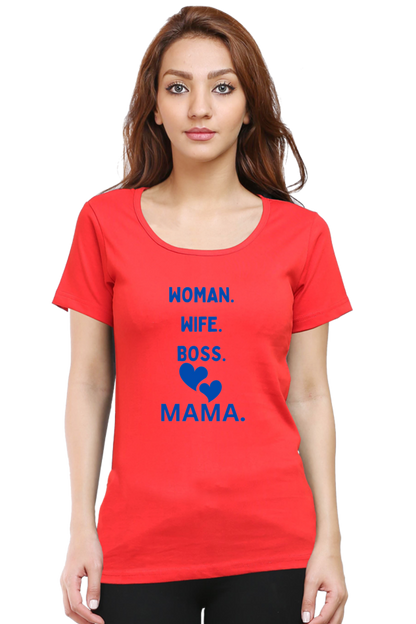 Bluelander girls cotton  half sleeve t-shirt for every 'she' is a woman a wife, a sister, a boss, and the most cherished word, mama weaving love into every role she embraces