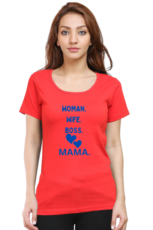 Bluelander girls cotton  half sleeve t-shirt for every 'she' is a woman a wife, a sister, a boss, and the most cherished word, mama weaving love into every role she embraces