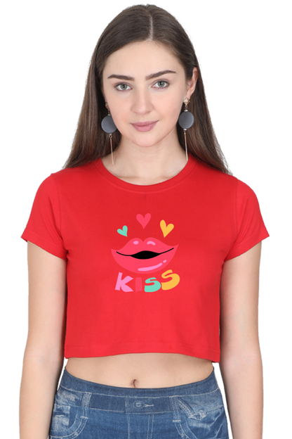 BlueLander Kiss Crop Top Elevate Your Style with Trendy Comfort and a Touch of Playful Elegance