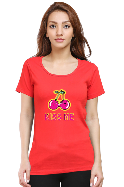 Bluelander Girl Round Neck Half Sleeve T-Shirt: Embrace Style with a Kiss of Comfort in Every Thread!