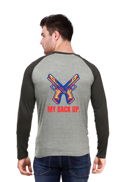 Enhanced Back Elegance: Elevate Your Look with Bluelander's Raglan Cotton Full Sleeve Tee!