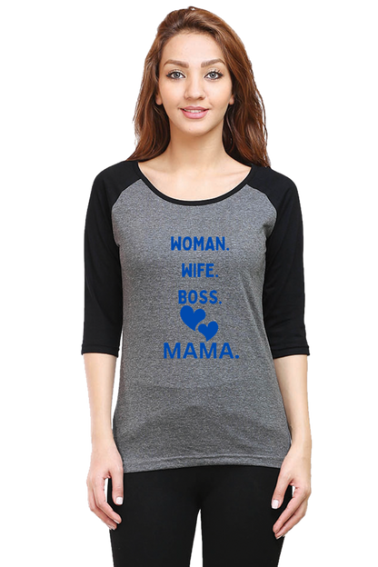 Elevate Style: Bluelander Girls  Raglan full sleeve Tee – Women, Wife, Sister, Boss, Mama  Love Woven into Every Role