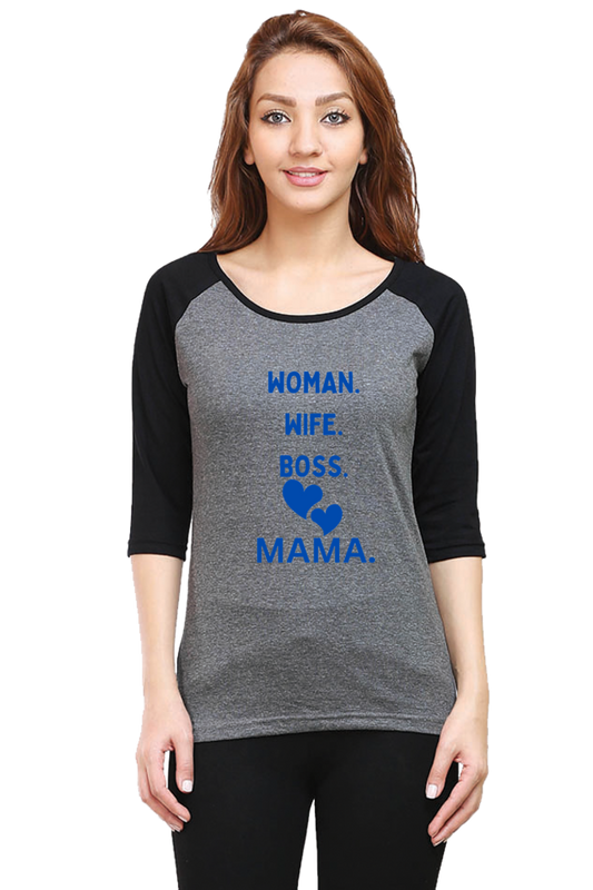 Elevate Style: Bluelander Girls  Raglan full sleeve Tee – Women, Wife, Sister, Boss, Mama  Love Woven into Every Role