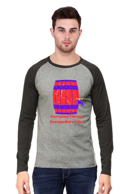 Raglan Vibes: Bluelander's Fun Full Sleeve Tee - Elevate Your Playful Side!