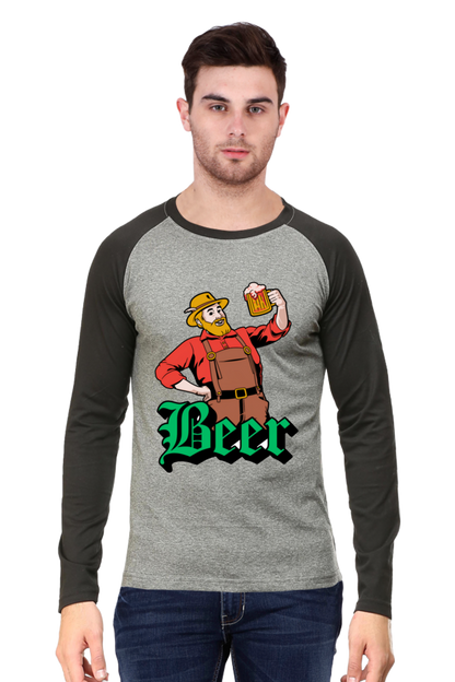 Sleeves Up: Embrace Style with Bluelander's Raglan Cotton Full Sleeve T-Shirt!
