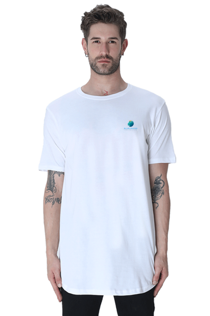 Light Up the Night in Style with Bluelander's Half Sleeve Longline Curved Cotton T-Shirts: Futuristic Designs that Glow in the Dark!