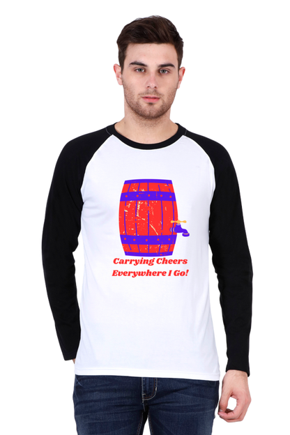 Raglan Vibes: Bluelander's Fun Full Sleeve Tee - Elevate Your Playful Side!