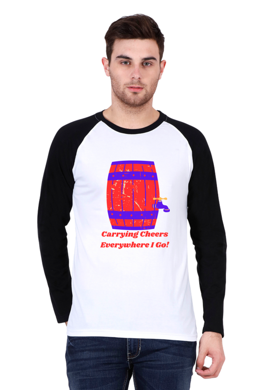 Raglan Vibes: Bluelander's Fun Full Sleeve Tee - Elevate Your Playful Side!
