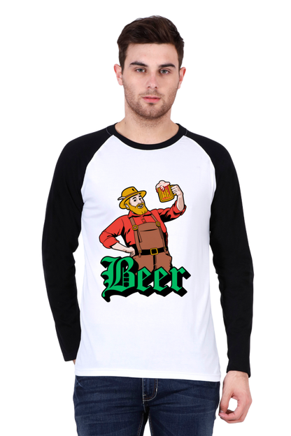 Sleeves Up: Embrace Style with Bluelander's Raglan Cotton Full Sleeve T-Shirt!