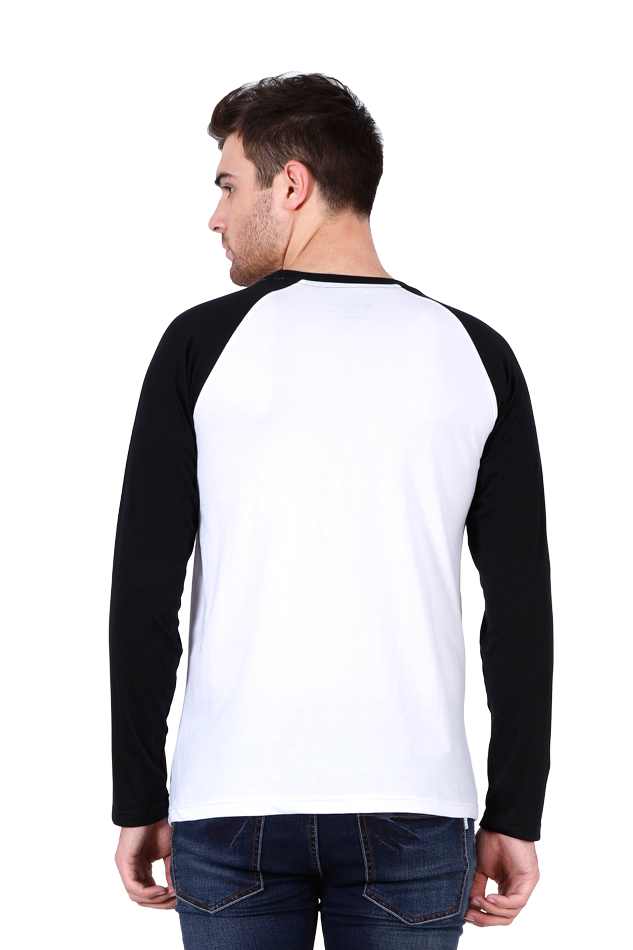 Lord Hanuman's Grace: Bluelander's Premium Raglan Cotton Full-Sleeve T-Shirt