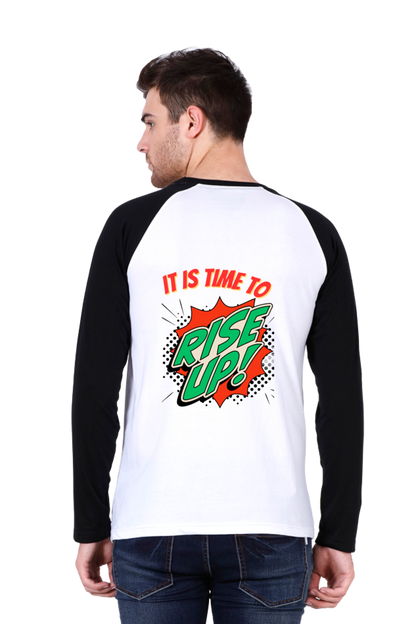 Elevate Your Look: BlueLander's Cotton Raglan Full Sleeve T-Shirt with Enhanced Back Designs – Unleash Style with Every Step.