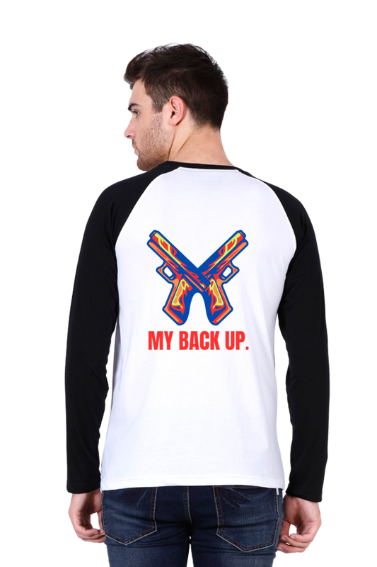 Enhanced Back Elegance: Elevate Your Look with Bluelander's Raglan Cotton Full Sleeve Tee!
