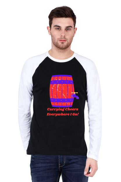 Raglan Vibes: Bluelander's Fun Full Sleeve Tee - Elevate Your Playful Side!