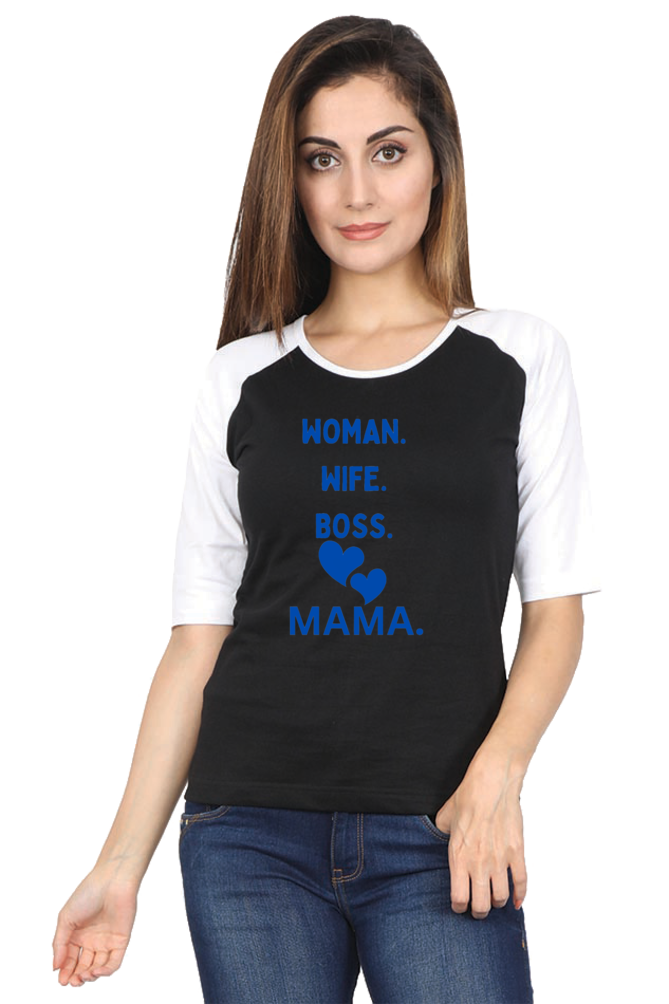 Elevate Style: Bluelander Girls  Raglan full sleeve Tee – Women, Wife, Sister, Boss, Mama  Love Woven into Every Role