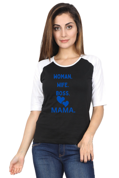 Elevate Style: Bluelander Girls  Raglan full sleeve Tee – Women, Wife, Sister, Boss, Mama  Love Woven into Every Role