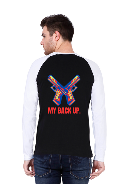 Enhanced Back Elegance: Elevate Your Look with Bluelander's Raglan Cotton Full Sleeve Tee!