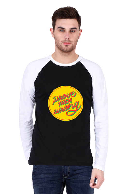 Let Your T-Shirt Tell Your Story: Bluelander's Raglan Full Sleeve Cotton Tee - Express Yourself in Style!