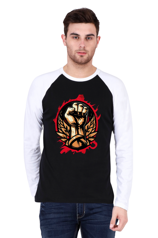 Embrace the New Zen Z Design: Fight Like a Rock Star with Bluelander Raglan Cotton Full Sleeve | Premium 100% Cotton, Pre-Shrunk, and Bio Washed for Ultimate Comfort