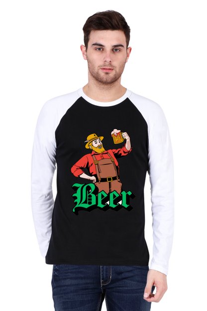 Sleeves Up: Embrace Style with Bluelander's Raglan Cotton Full Sleeve T-Shirt!