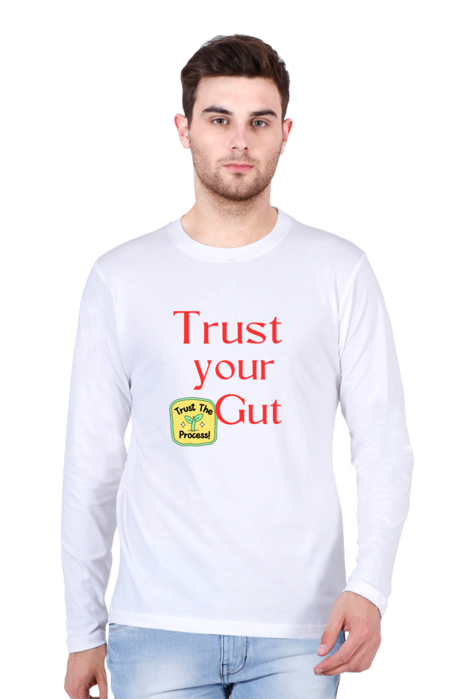 Embrace Success in Comfort: BlueLander Full Sleeve Cotton T-Shirt - Trust Your Gut, Trust the Process, and Keep Going!
