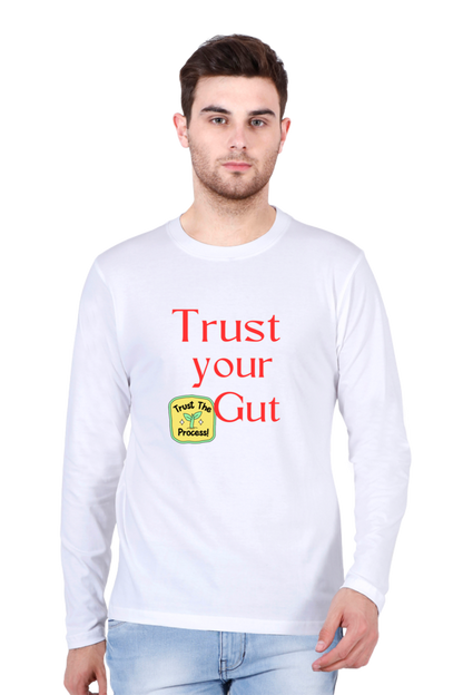 Embrace Success in Comfort: BlueLander Full Sleeve Cotton T-Shirt - Trust Your Gut, Trust the Process, and Keep Going!