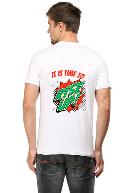 Bluelander's Half Sleeve Cotton Tee: Walk in Style with Enhanced Back Design.