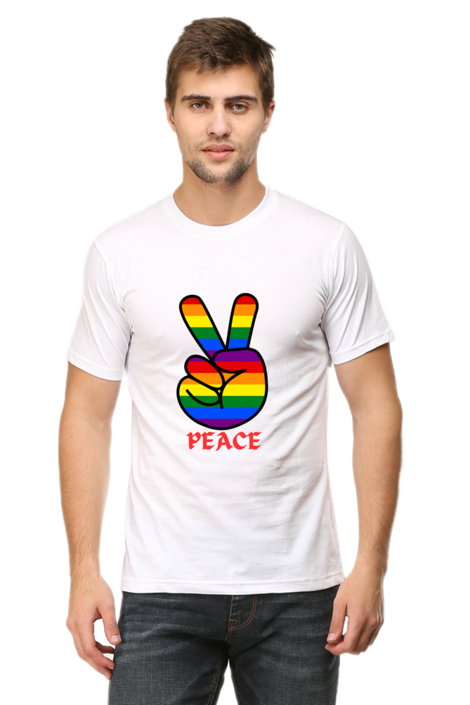 Unleash Your Style Potential: Bluelander's  Cotton Tees – Half Sleeve Comfort with a Standout Design With Peace.