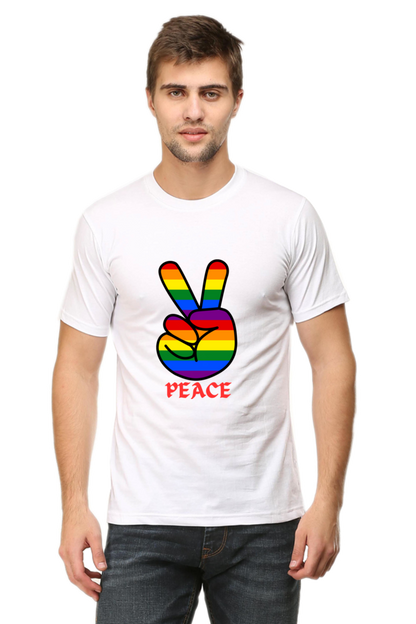 Unleash Your Style Potential: Bluelander's  Cotton Tees – Half Sleeve Comfort with a Standout Design With Peace.
