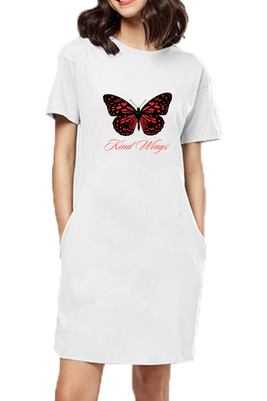 Rule the Fashion Realm: Bluelander Girls and Women's Full T-Shirt Dress – 'You Got the King Wings' for Ultimate Style Domination.