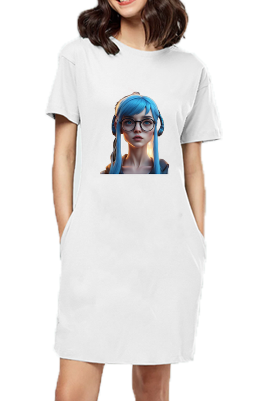 Elevate Your Style with Bluelander Girls and Women's Full T-Shirt Cotton Dress – AI-Enhanced Design for Our Beautiful Sisters and Moms of India, Embracing the Future of Fashion