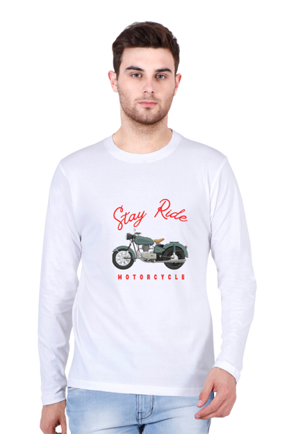 Gear Up in Style: BlueLander Cotton Full Sleeve T-Shirt – Unleash the Biker Chic, Where Comfort Meets the Open Road.