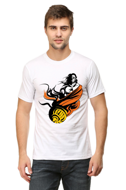 Hanuman's Blessing: Bluelanders Premium Cotton Bio-Washed Half-Sleeve T-Shirt.