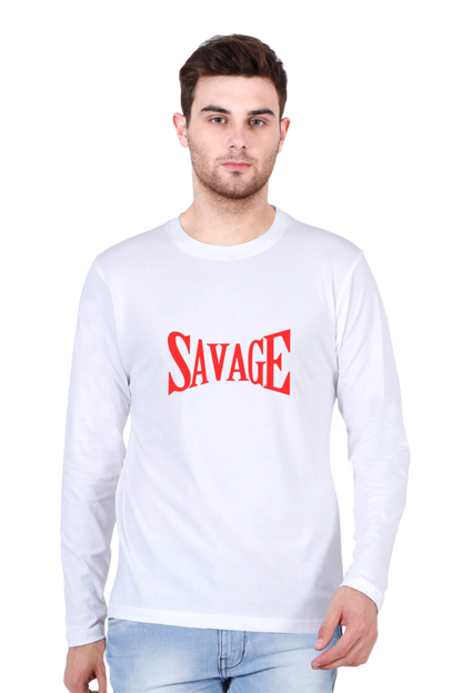 Savage Elegance: Embrace Unrivaled Comfort in Bluelander Cotton Full Sleeve T-Shirts with Bold Designs
