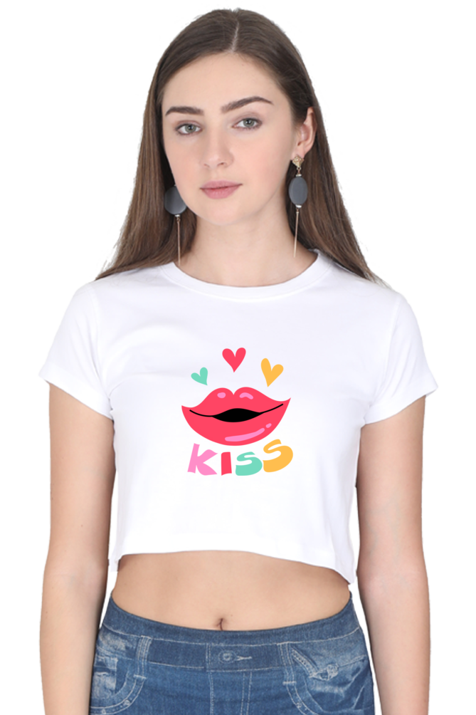 BlueLander Kiss Crop Top Elevate Your Style with Trendy Comfort and a Touch of Playful Elegance